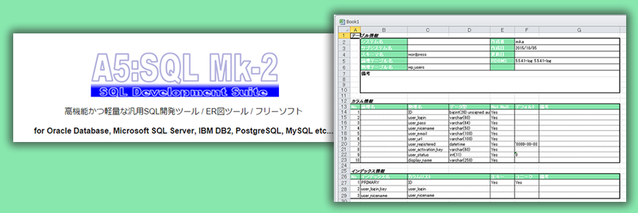 A5 Sql Mk 2 でmysqlのテーブル定義をexcelに出力する ゆうそうとitブログ